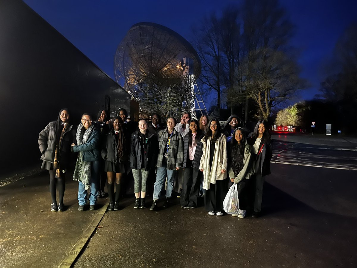 TrinityHighSci's tweet photo. What a fantastic evening last night at @jodrellbank celebrating women’s contribution to the field of astrophysics. So proud of all our Y11 female physicists who had the most fantastic time #InternationalWomenDay2023 #WomenInSTEM https://t.co/vVF5h2nJhd