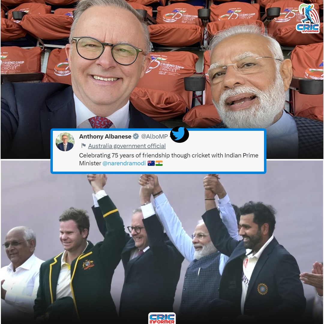 CricInformer's tweet photo. India 🤝Australia ❤️Cricket
#PMModi #NareendraModi #India #Australia #Cricket #Cricketfans #BGT2023 #viratkholi #BorderGavaskarTrophy #INDvsAUSTest #news #IndVsAus2023 #CricketTwitter #RohitSharma https://t.co/bOMIX1pWIA