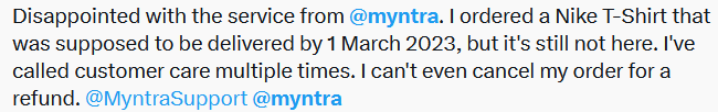 GauravDex's tweet photo. After canceling my return, and refusing to even get on a call with me, @MyntraSupport @myntra is hoping to #harass their #customers to quietly accept wrongly delivered products. 1000s of #harassment cases in last few weeks. These are just few of them @aajtak @PiyushGoyalOffc https://t.co/Kxu3rNCnOR