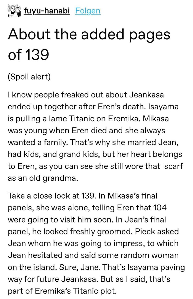 Dani_Chan24's tweet photo. I came across these two beautiful analyzes again from after the manga ended. 
Every Levihan fan has to read them. This us why they are canon. 
Long thread please read all!

#進撃の巨人 #shingeki  #ハンジさん ＃リヴァハン #levihan #leviackerman #hangezoe #hanjizoe https://t.co/AhDMpxpcUg