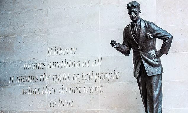 Dear BBC, a gentle reminder that this is written on the side of your fucking headquarters. If I were you, I’d be sacking the chairman who withheld the truth, NOT the presenter who told it.