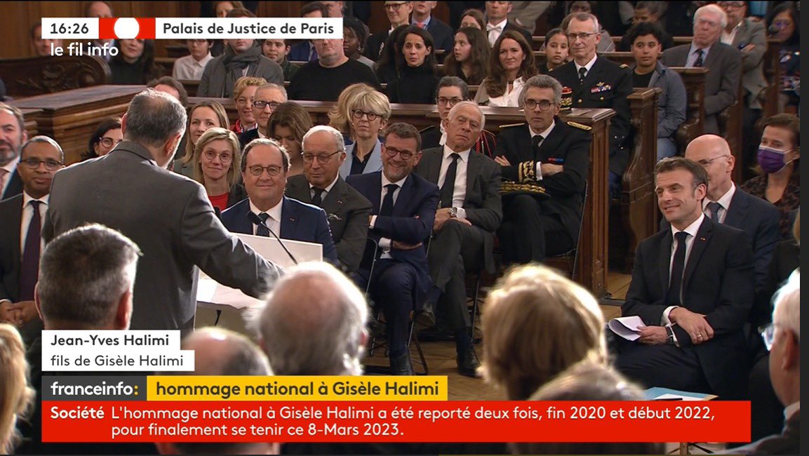 « Gisèle Halimi par ses mots avait fait changer la loi ».  Un pas décisif du Président <a href="/EmmanuelMacron/">Emmanuel Macron</a> vers l’inscription de l’IVG dans la Constitution. 🙏🙏🏾 <a href="/RomeIsabelle/">Isabelle Rome</a> #8mars2023 #GiseleHalimi #IvgConstitution