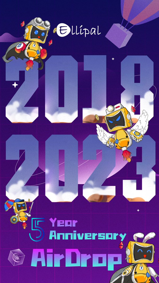 Celebrate 5th Anniv.: #Airdrop 5000 e-PAL NFTs to thank your support

Get redemption code: 
1. Follow <a href="/ellipalwallet/">ELLIPAL</a>, quote this tweet, @ three friends with #ellipalNFTairdrop  
2. Register on THIS FORM  bit.ly/3JsSRW5

More info: bit.ly/3ZACAnr