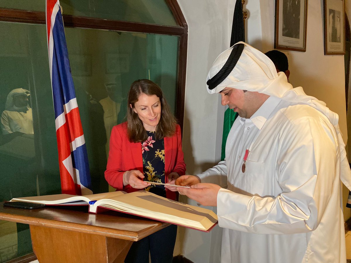 ukinkuwait's tweet photo. Ambassador Belinda Lewis was delighted to visit the exhibition at the Dickson House Cultural Centre titled “Britain and Kuwait’s Liberation” which was organised by Dr @EssaDashti. With thanks to the @kw_nccal for continuing to support such cultural activities. #ExploreKuwait https://t.co/W2NHpo4qDC
