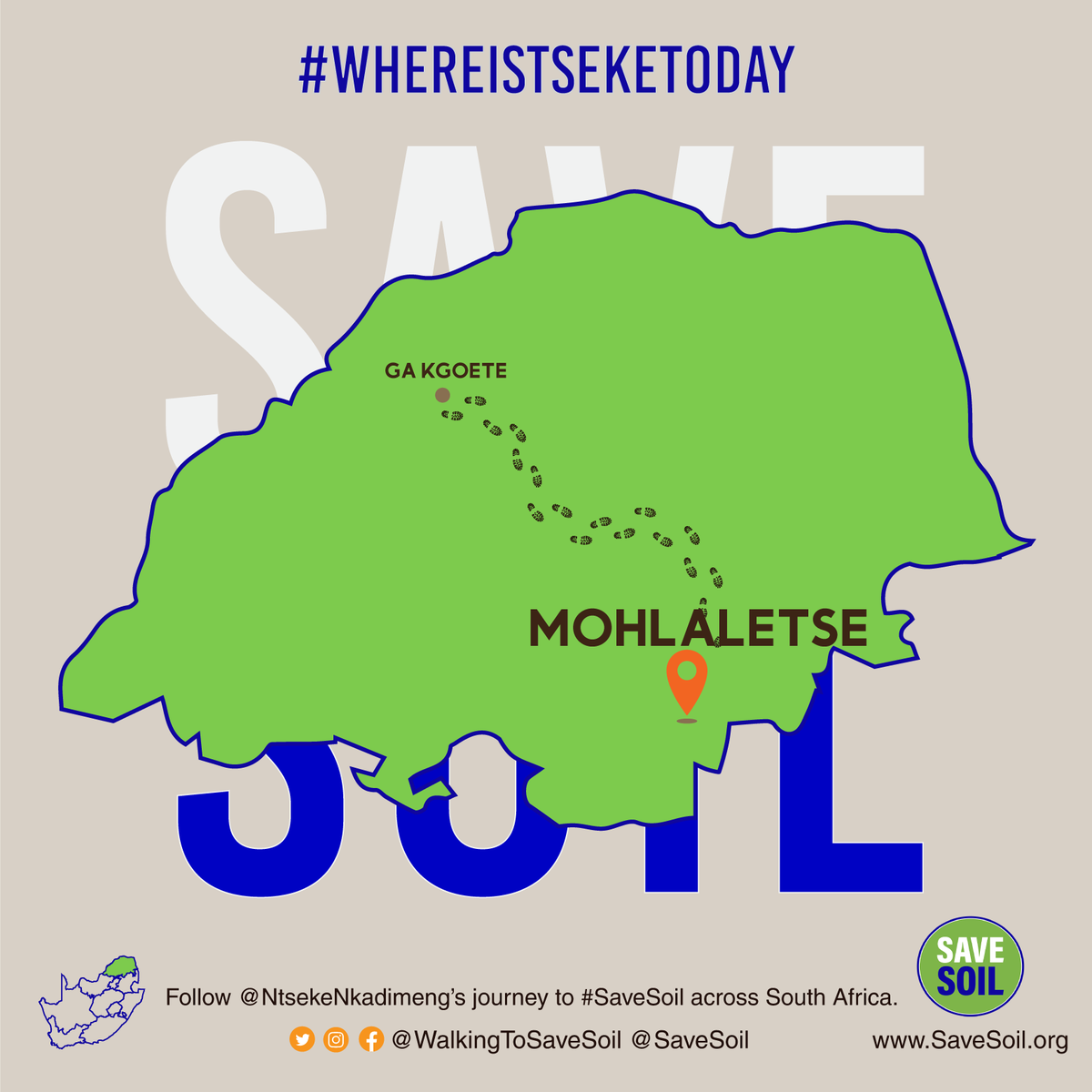 Today I will be making my way to Mohlaletse, it will be a long journey, but definitely a memorable one. Help me spread the word #savesoil #SaveSoilMovement #whereistseketoday