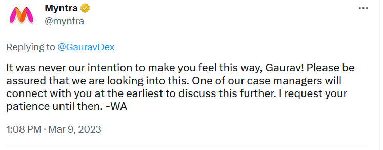 GauravDex's tweet photo. @myntra U guys hv been sending dis same msg since 1 week. Shaemful, apathetic @myntra attitude towards all its customers. Pls see so many other helpless customers shouting for help. 
@PiyushGoyalOffc @aajtak @ConsumerDeptMH https://t.co/BCLwLW5ktR