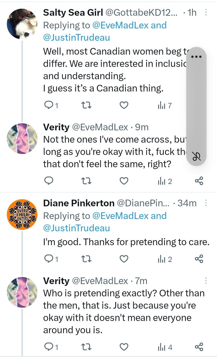 "How dare you, we're very inclusive and happy about it!" 

Yes. At the expense of your fellow women who don't feel safe. Well done, you two, I'm sure the men will be very pleased with your compliance. 🤡🤡