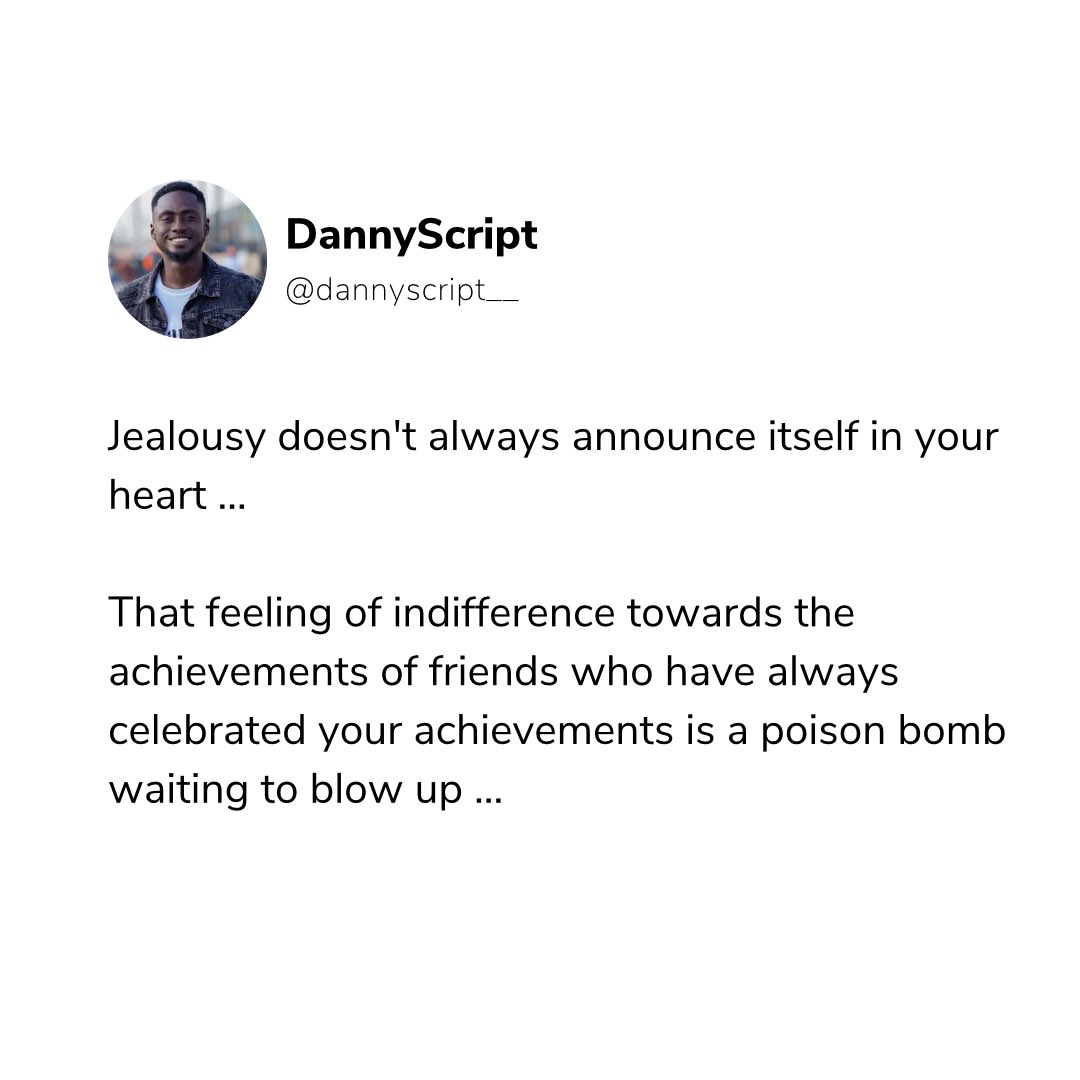 Dhanny__EL's tweet image. You are not immune to developing bitter feelings towards others — just be sure to kill the seed before it grows into a gigantic tree … 

#dhannyel #dannyscript