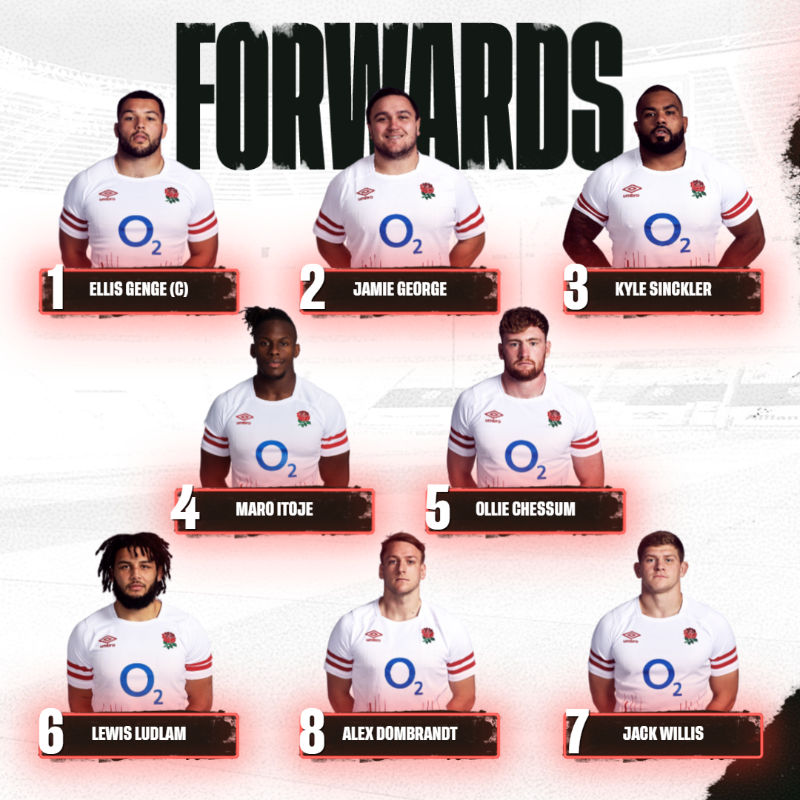 EnglandRugby's tweet photo. Steve Borthwick has named our side for #ENGvFRA on Saturday 🌹

@O2 | #WearTheRose