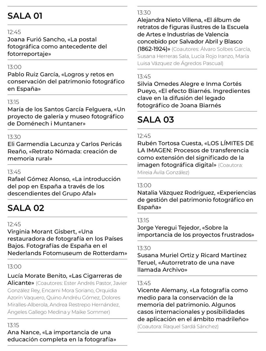 CONGRESO #SobreFotografía ✨ HORARIO COMUNICACIONES