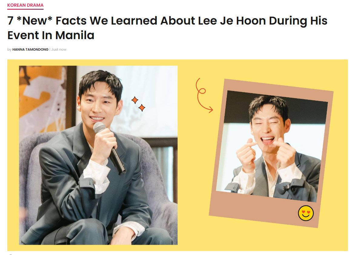 hoonie_me's tweet image. Aw. New article about Lee Je Hoon in the Philippines:)) Guess he captured the hearts of those who attended the presscon too..💕

7 *New* Facts We Learned About Lee Je Hoon During His Event In Manila cosmo.ph/kloka/korean-d… #cosmoph via @cosmo_ph