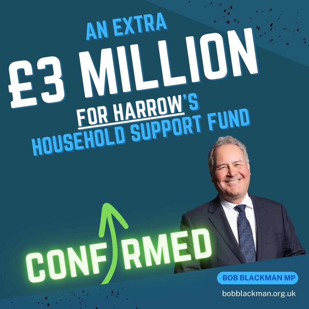 CONFIRMED: An extra £3 million for #Harrow's household support fund ⏫ Given the #CostOfLiving, this extra funding will make a huge difference to support vulnerable households. #HelpForHouseholds