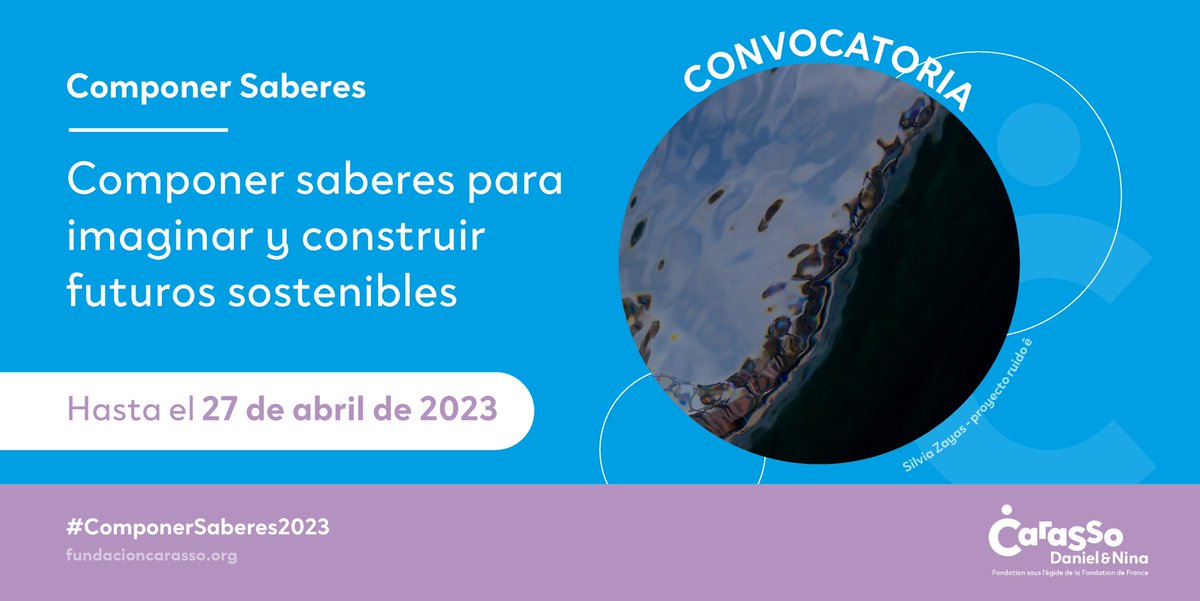 🙌¡Vuelve nuestra convocatoria de #ComponerSaberes! En el marco de nuestro programa «Arte, Ciencia y Sociedad» buscamos proyectos que incorporen artistas, científicos y ciudadanía en torno al abordaje de los retos eco-sociales contemporáneos.

📆27/04
⇨ bit.ly/ComponerSabere…
