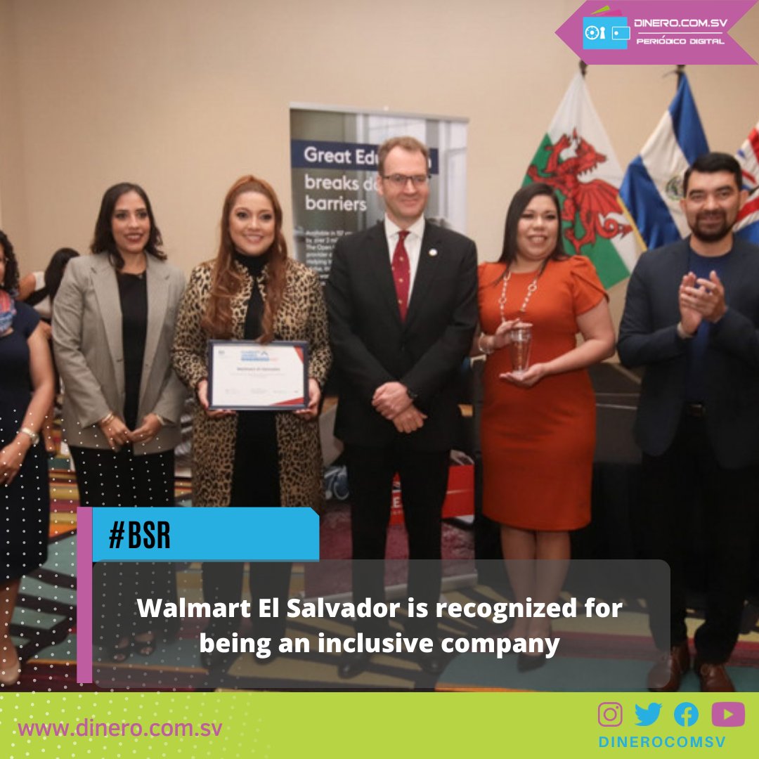 #BSR @WalmartMXyCAM is recognized for being an inclusive company 

Read it here: bit.ly/3yowV7V

#Walmart #ElSalvador #inclusivecompany #DisabilityAwards #BritishEmbassy