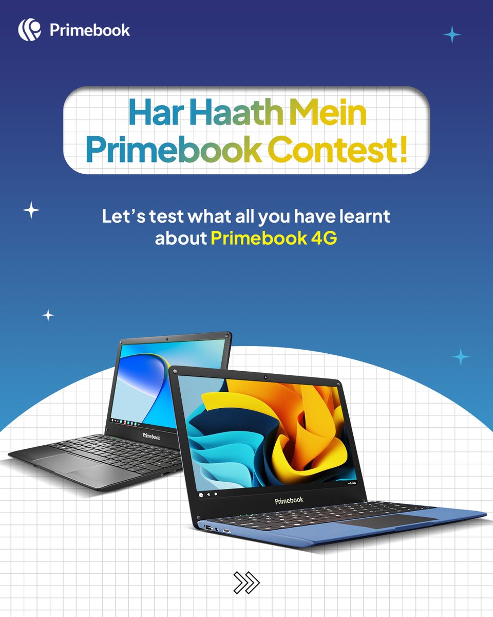 primebookindia's tweet photo. Ek quiz, aur 3 lucky winners jinke haath lagega Primebook 4G. Go to our Instagram & drop your answers in the post comments.
Participate now! π₯ Link - https://t.co/hCZXiaxxSz
#Contest #ContestAlert #ContestDay #FlipKart #ExclusivelyAvailable #Primebook #PrimeOS #Gaming https://t.co/GnUBwSCSwE