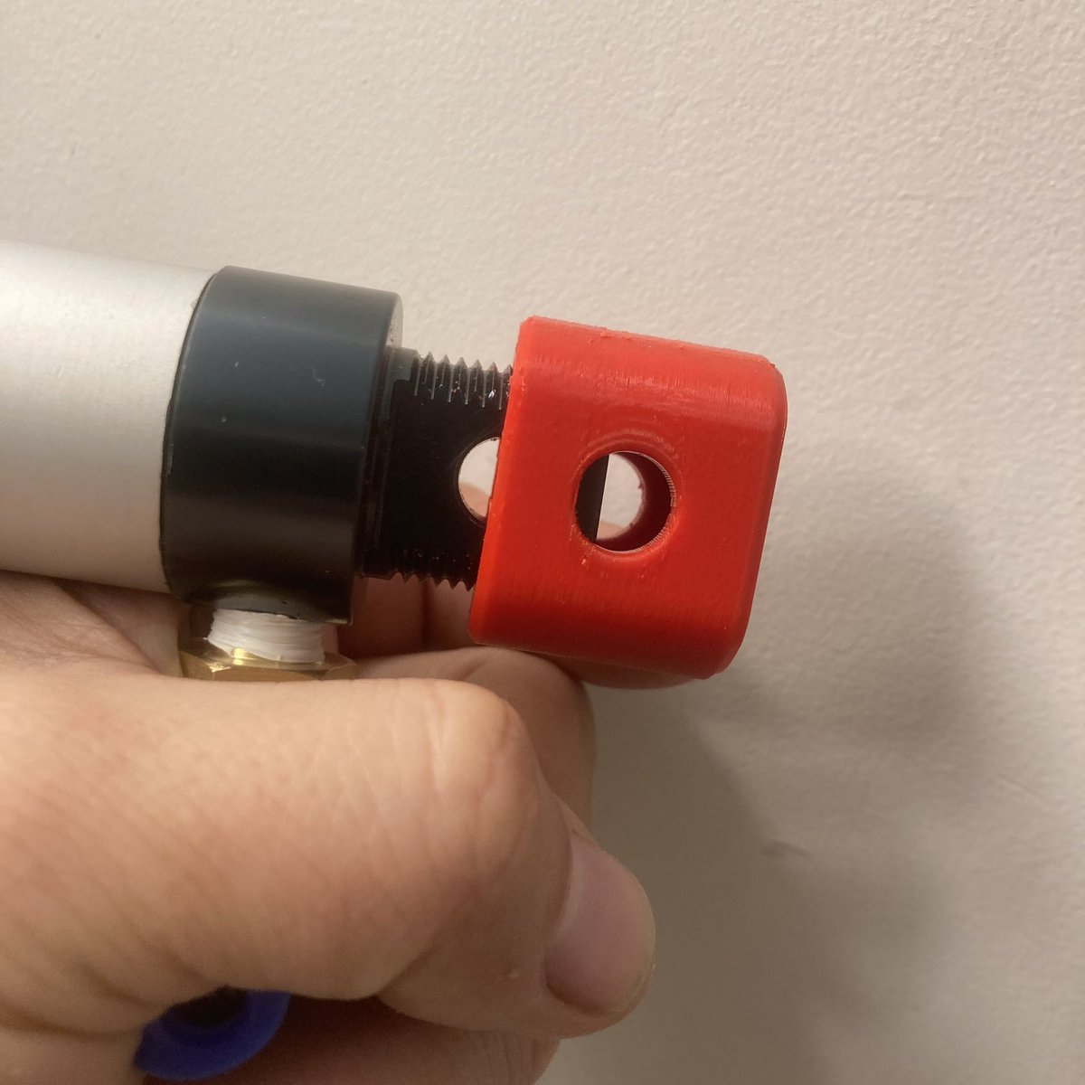 GimmeBuilds's tweet image. Haven’t posted about #3DPrinting in a while. This has got to be my most accurately printed piece to date. Designed a collar for this pivot to close the gap between pivot points on the mounting bracket. It’s perfect! #MakersMaking #DIY