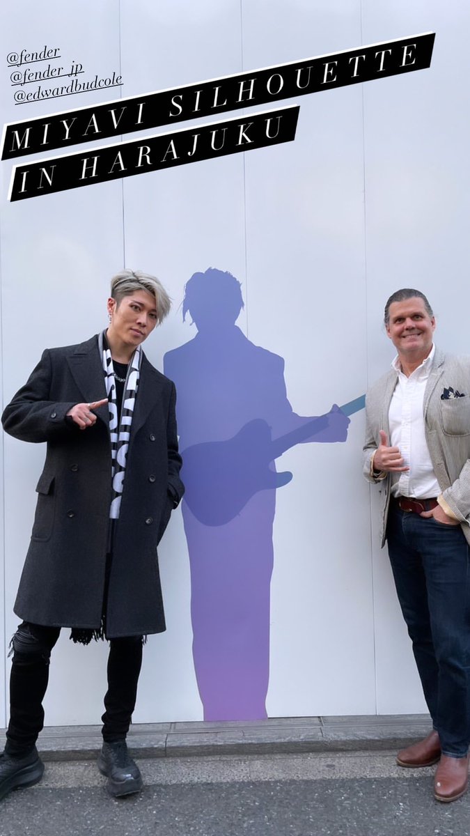 MiyaviThailand's tweet photo. MIYAVI SILHOUETTE
IN HARAJUKU
#Fender #FenderJP
with @EdwardBudCole
#MIYAVIstory #MIYAVI https://t.co/CydLfNJk15