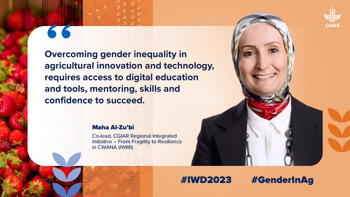 Never too late to support #Gender #Equality in #Agriculture #Innovation #Technology. Happy #InternationalWomensDay2023 @CGIAR @IWMI_  @IWMI_MENA #GenderInAg #IWD2023 #F2R_CWANA  @CGIARgender @RachaelMcDonne5  @DMSmifffy