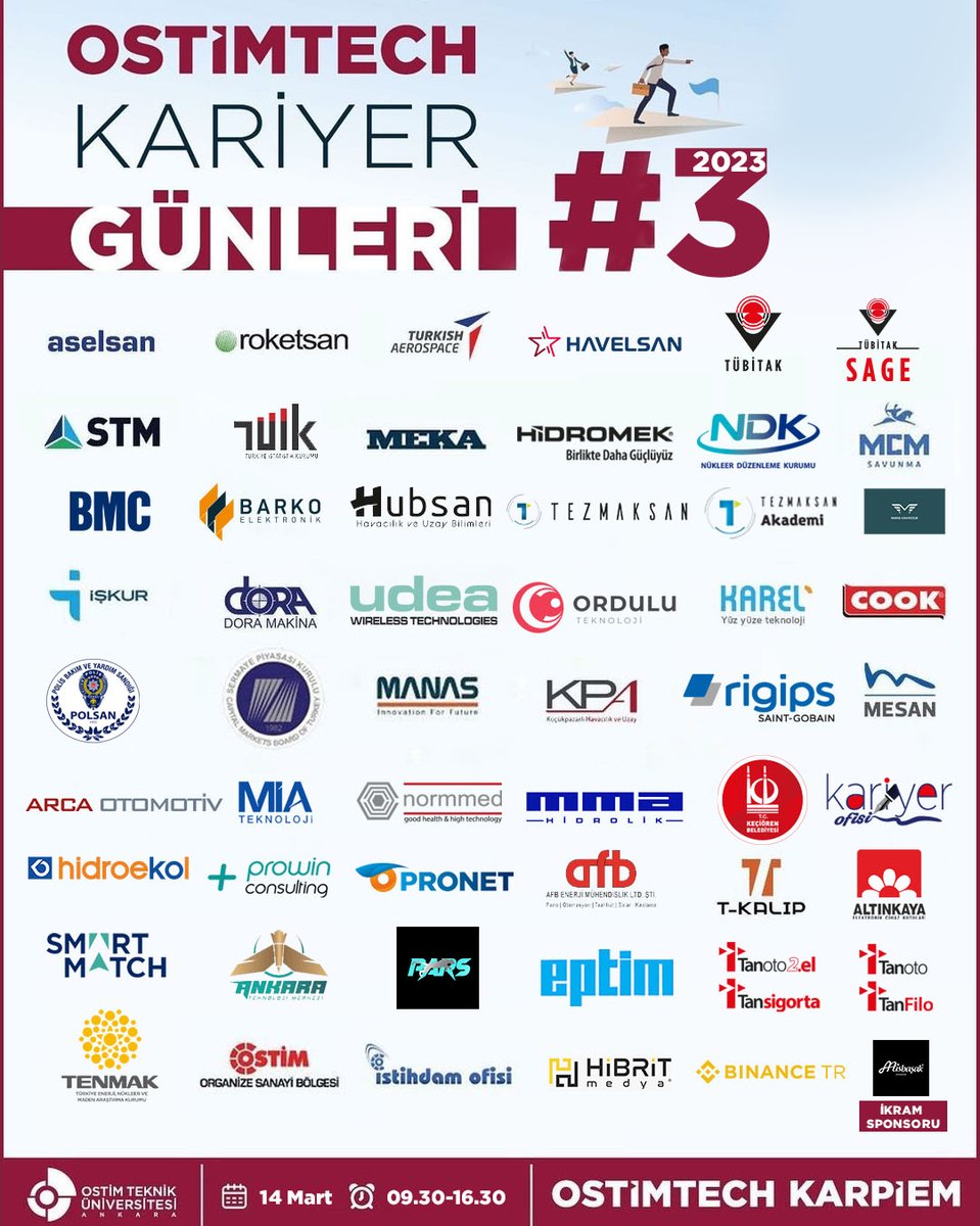 İş Dünyasına Yön Veren Firmalar OSTİM Teknik Üniversitesinde Bir Araya Geliyor!

OSTİM Teknik Üniversitesi iş dünyasının kıymetli temsilcilerini Üniversitemizin öğrencileri ve mezunları ile OSTİMTECH 3. Kariyer Günleri'nde buluşturuyor.⤵️