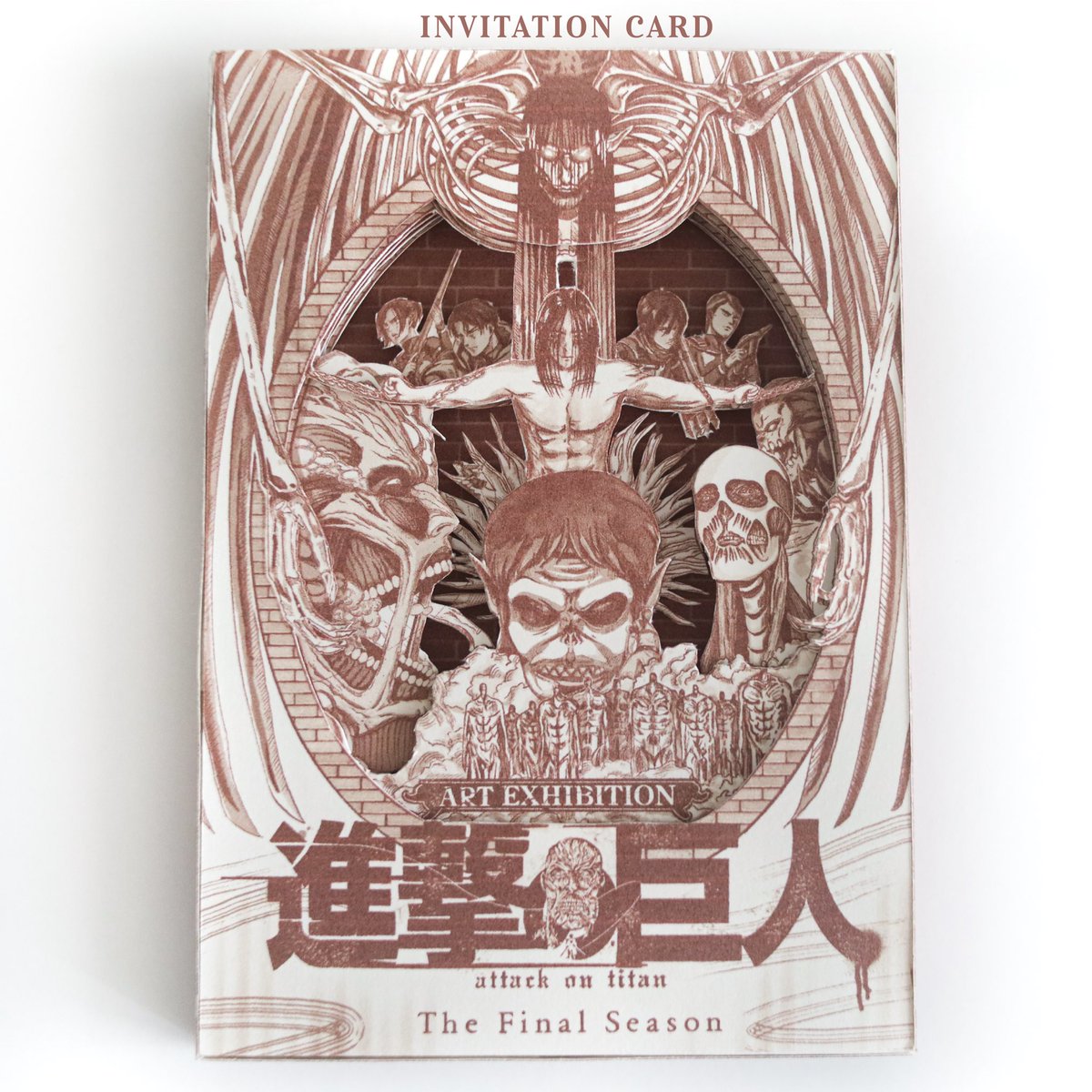 fivecolorcandle's tweet photo. Attack on titan the final season 
“Art Exhibition”

Design : Poster, Invitation card, Exhibition plan , Souvenir

แวะมาลง project วิชา design for exhibition สักนิดเป็นงานที่ใช้ all day miracle มากๆ5555555 ทำงานแบบวันต่อวันสุดๆ✊🏻🫧💕 https://t.co/VnmKxeVloM