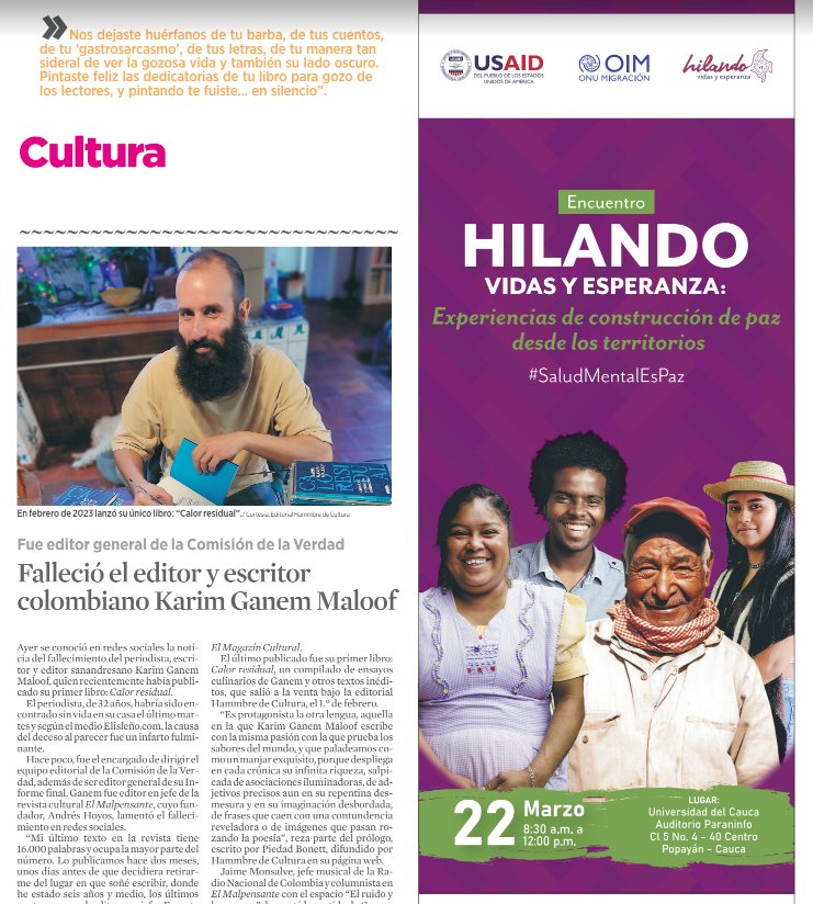 Busetoficial's tweet photo. #ElEspectador de hoy 9 de marzo.
#FelizJueves para todos. https://t.co/hECnSLvjD1