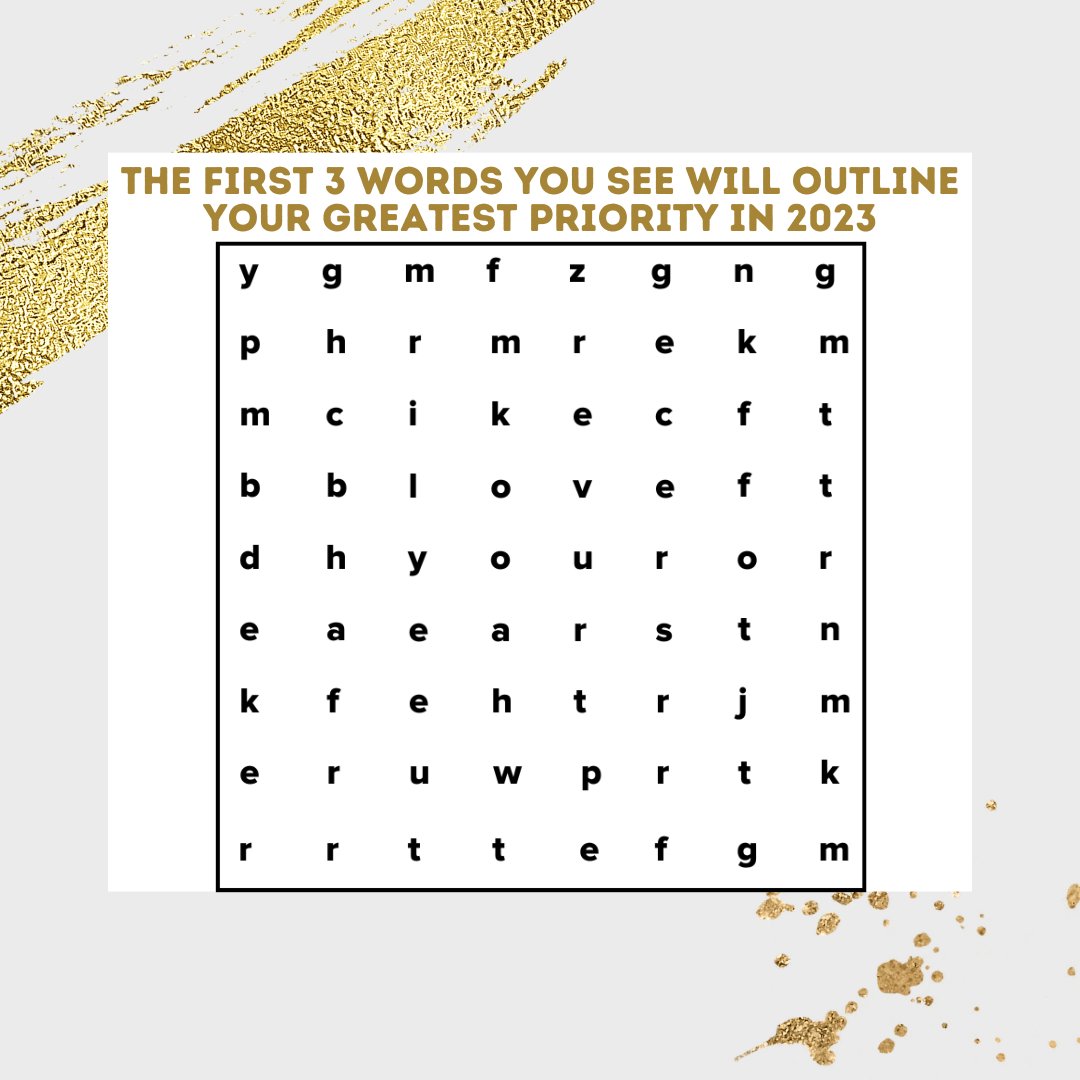 The first three words you see will outline your greatest priority in 2023. 👀 What do you see?
.
. 
#FifthAvenueHearing #audiologist #hearingloss #betterhearing #hearingcare #hearingawareness #2023 #goals #resolutions #priorities #protectyourears