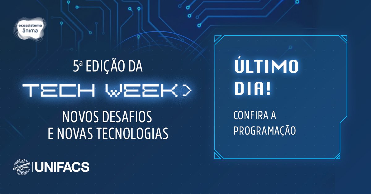 A programação de hoje está imperdível!

Teremos oficinas de empregabilidade, Projeto Rota Polar, conversas sobre empreendedorismo e apresentação dos projetos do Ânima Lab HUB.

Participe! Saiba como: sites.google.com/view/techweek5