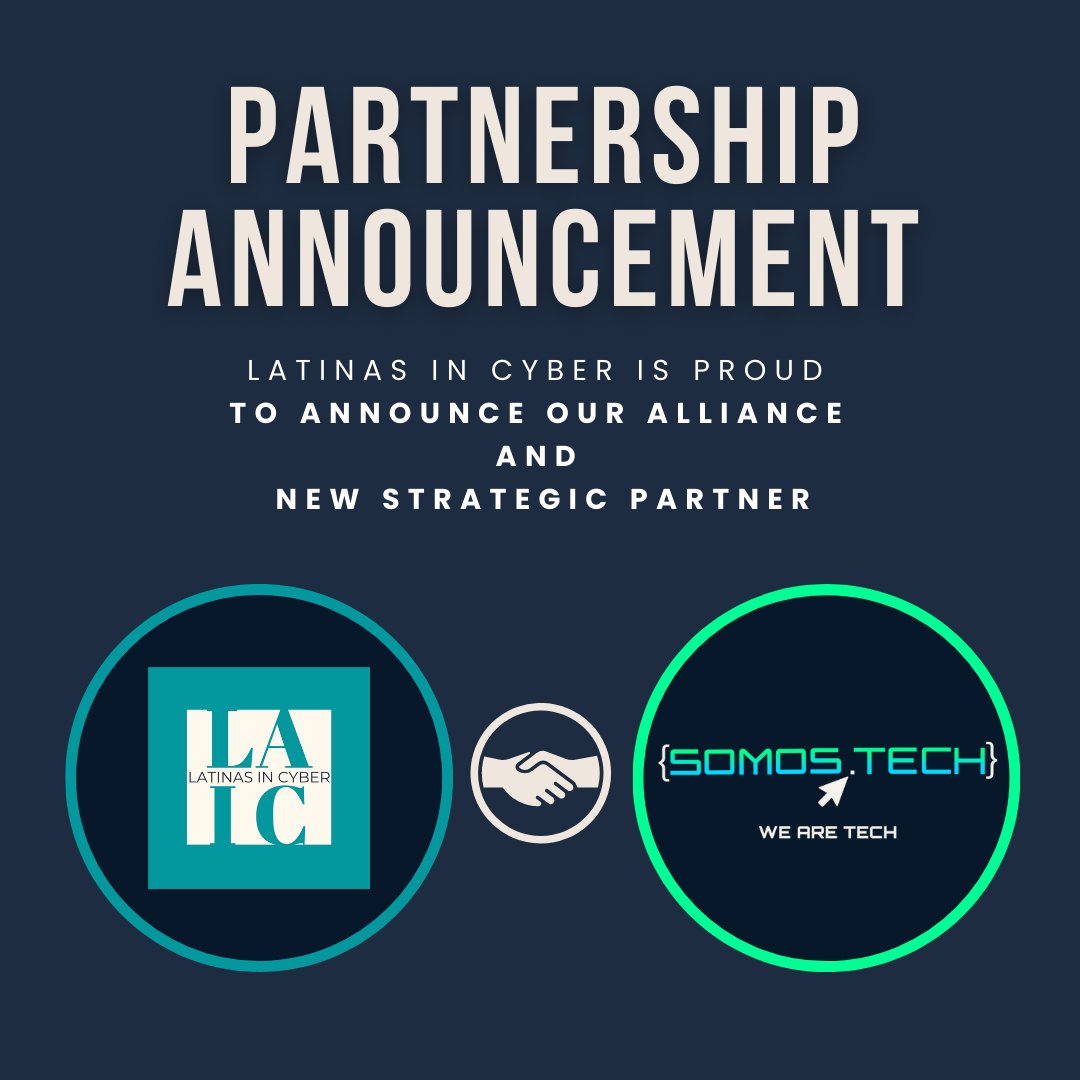 LatinasinCyber's tweet photo. We have an exciting announcement!
LAIC and https://t.co/yhFA3y2mXQ are creating a partnership for our communities!
Learn more on our LinkedIn.
#LatinasInCyber #somostech #wearetech #LatinasInTech #WomenInCyber #WomenInTech #Cybersecurity #partnershipsmatter https://t.co/gGE7nMy6hp