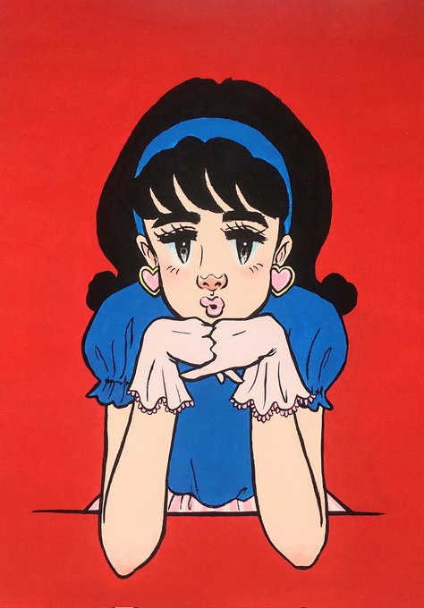 待ちぼうけ#お絵描き#イラスト #アナログ#アクリル絵具#女の子 #レトロ#ファッション #ヘアスタイル#個展したい#本の挿し絵のお仕事したい #広島在住 #広島在住イラストレーター#nostalgia#retro#retrostyle#japanesegirl 