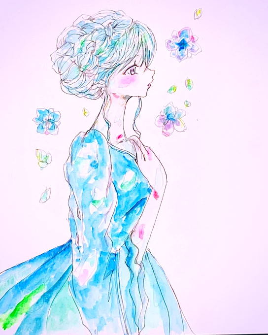 もうすぐ春...#イラスト #透明水彩 #絵画 #art #illustration #watercolour 