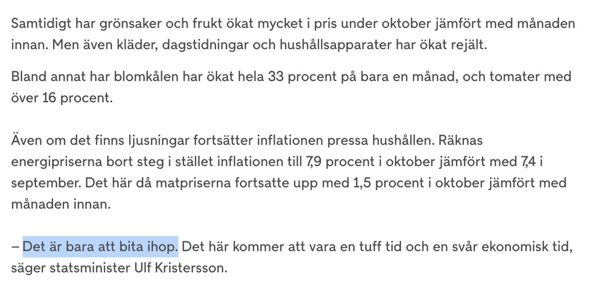 detljuvalivet's tweet photo. "Bit ihop", säger Kristersson till de som inte har råd att äta. Nära nog ett historiskt besked från statsministern till landets fattiga när han i praktiken uppmanar till självsvält. https://t.co/fZNsAHmZRp
