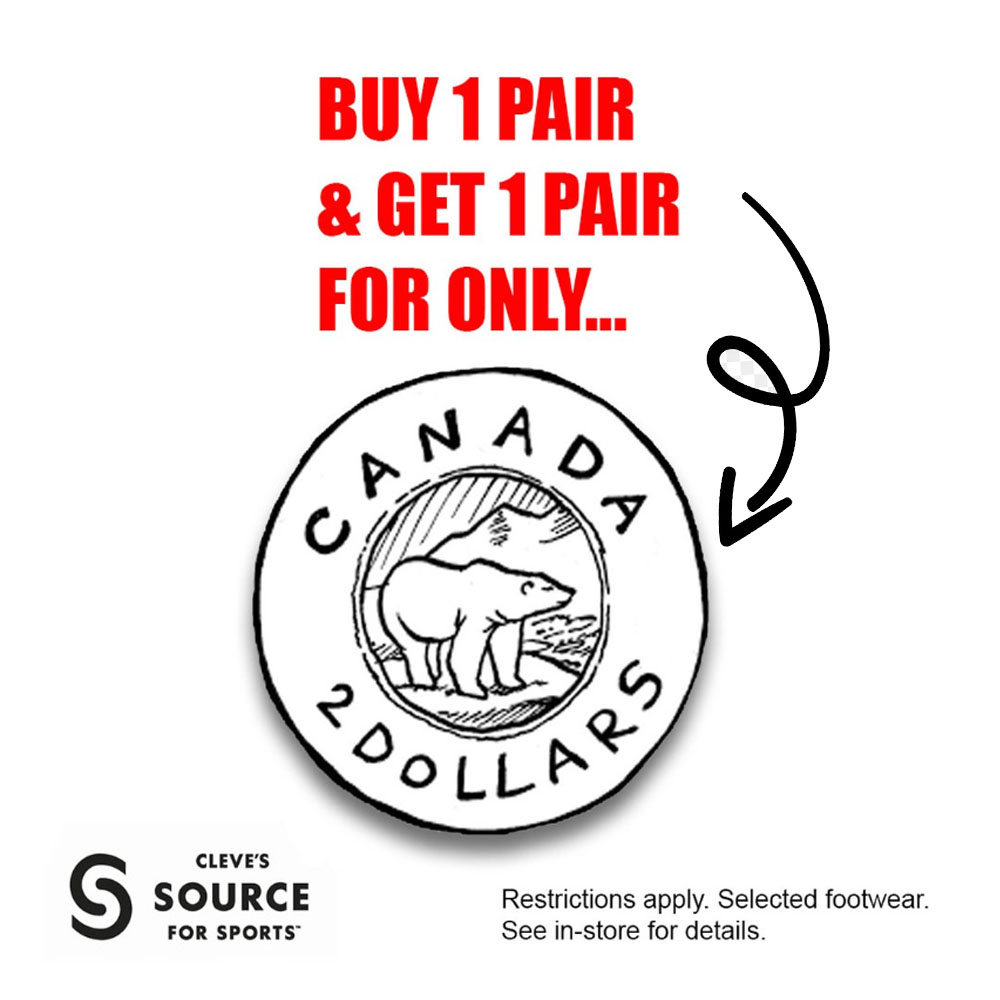 The always-popular BOGO Toonie Footwear Sale is on all this week at a Cleve's store near you. Shop our special selection of men's, women's &amp; kids running shoes. Lots of styles &amp; brands to choose from!

<a href="/northendrunners/">North End Runners</a> <a href="/hfxroadhammers/">Halifax Road Hammers</a> <a href="/bltrunners/">BLT Runners</a> <a href="/HalifaxTriClub/">Halifax Triathlon Club</a> <a href="/bridgewater_tri/">Bridgewater Tri Club</a>