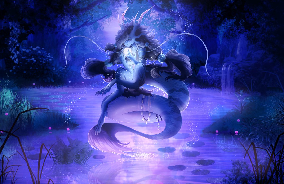 Today's art includes Sei, one of Seiryu's apprentices.
He usually is a teasing and joke guy but sometimes the pressures make him want to meditate.
〰️
#nocsei #illustration #myart #yokai #dragon #Seiryu #furry #furryart #oc #humanartist #noai #pure