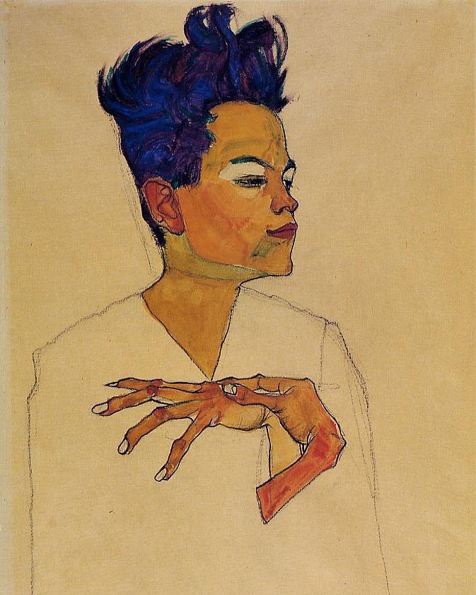 celilsadk's tweet image. Egon Schiele, "Eller Göğüste Otoportre" , 1910

Ekspresyonist sanatçı Schiele kendini o kadar sever ki, annesine yazdığı bir mektupta şöyle der; "Beni doğurmuş olmak, senin için bir övünç kaynağı olmalı..."