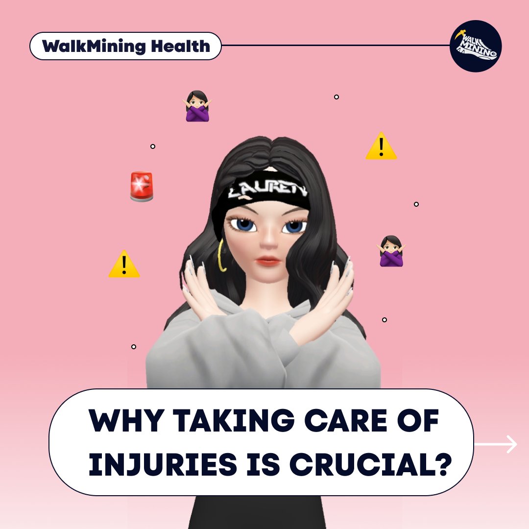 WalkMining's tweet photo. โค๏ธโ๐ฉน This Week's #WalkMiningHealth
It's important to manage pesky injuries. But why is taking care of them so crucial? And why do we get injured in the first place?
Check out the full article on Medium!
#WalkMining #M2E #FitnessTips
โ๐ป https://t.co/0OE9MeTdCK https://t.co/afGh5xUhPD