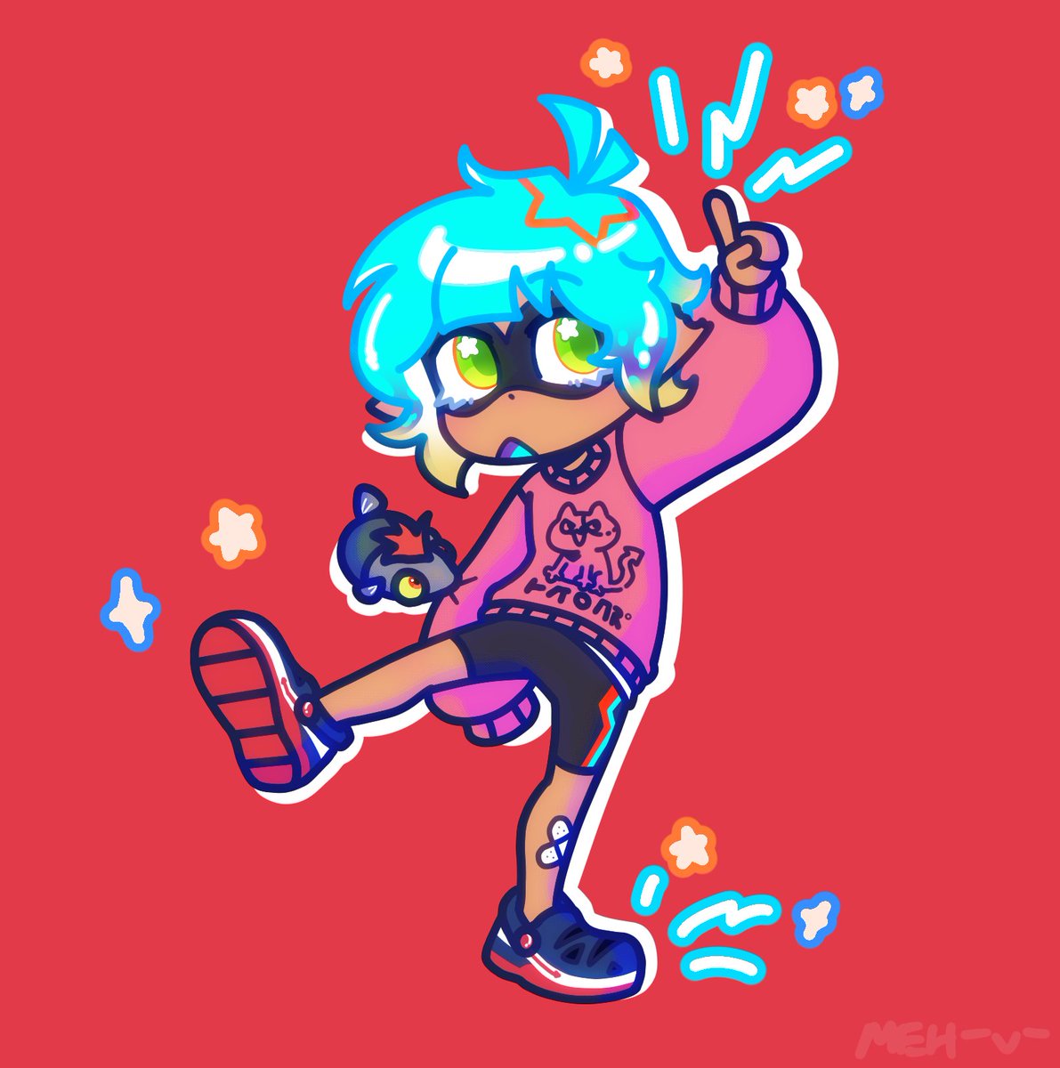 「I think she's cute #Splatoon 」|Meh=w= ✨🦝COMM OPENのイラスト