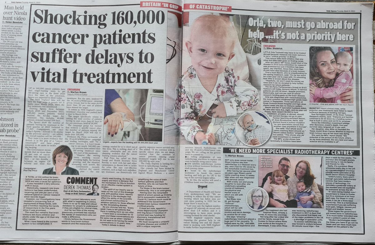 'Shocking 160,000 cancer patients suffer delays to vital treatment' today @Daily_Express @MartynDBrown #radiotherapy campaign continues 📰 Patients & workforce call for action 'We need more specialist radiotherapy centres'🚨 #CatchUpWithCancer Click ⬇️ express.co.uk/life-style/hea…