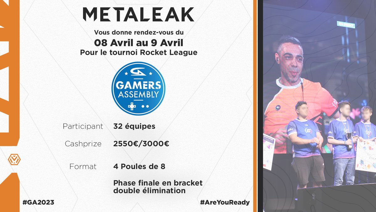 RAPPEL LAN 2K5-3K de CP!

Je cast de la <a href="/GamersAssembly/">Gamers Assembly</a> 2023 ! 
 
Inscription: 50e/joueur (avec le code GA2023)
CP: 2500 à 3000e 💰
Format: 3v3 🏎️
Lieu: Parc des Expositions de Poitiers
PC: BYOC

Inscription ici: ga2023.gamers-assembly.net/billetterie

Pour les questions hésitez pas à me MP!