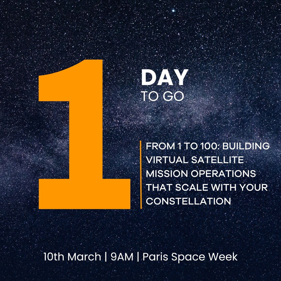 Leanspace (@leanspace_io) on Twitter photo With T-1️⃣ days to go, we’re gearing up for an epic session together with <a href="/awscloud/">Amazon Web Services</a> at <a href="/ParisSpaceWeek/">PARIS SPACE WEEK</a>.
The clock is ticking and the anticipation is building…
🧡We hope to see you all there!
More information: link.leanspace.io/PSW
#newspace #softwaredevelopment #satellite With T-1️⃣ days to go, we’re gearing up for an epic session together with <a href="/awscloud/">Amazon Web Services</a> at <a href="/ParisSpaceWeek/">PARIS SPACE WEEK</a>.
The clock is ticking and the anticipation is building…
🧡We hope to see you all there!
More information: link.leanspace.io/PSW
#newspace #softwaredevelopment #satellite