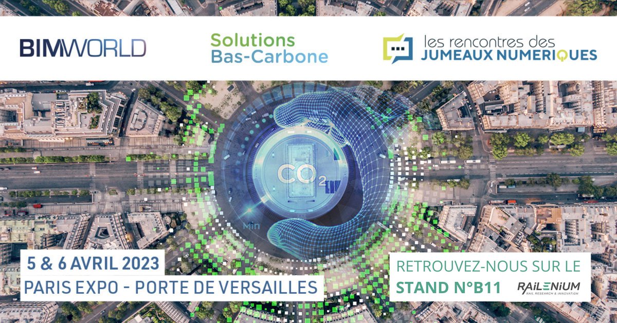 [Save the date]
📢 RDV les 5 &amp; 6 avril prochains pour le #BIMWorld2023 ! Railenium sera présent sur le village openBIM, stand B11. Vous souhaitez nous rejoindre ? Inscrivez-vous 👉 ow.ly/1cqz50N4H9s et entrez notre code KP1245 pour participer au salon gratuitement !