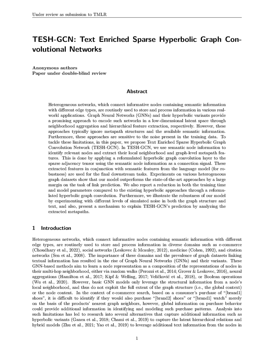 TmlrSub's tweet image. TESH-GCN: Text Enriched Sparse Hyperbolic Graph Convolutional Networks

openreview.net/forum?id=Z4UPS…

#networks #nodes #adjacency