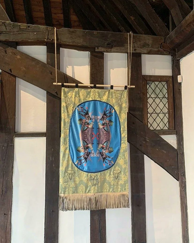 SouthendMuseums's tweet photo. Art at the Priory!
Totems of Hope by Heidi Wigmore, funded by @ace_national, is now on view at Prittlewell Priory. 
The banners were made during the pandemic to symbolise a resurrection of the creative spirit.
#Southend https://t.co/J7o8wqQpvD