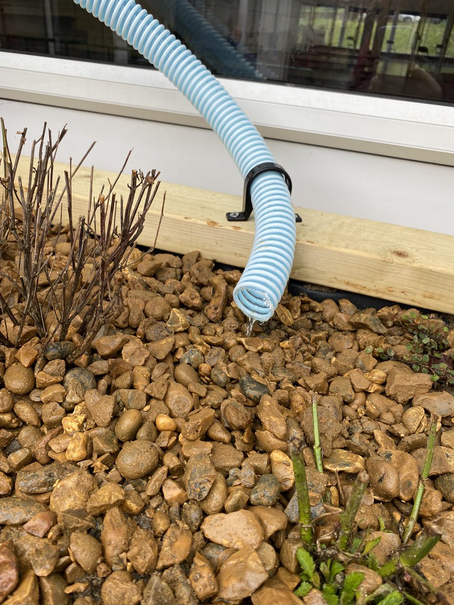 Our new water-efficient guttering system is working on overdrive today! <a href="/healthyschools_/">Healthy Schools</a> <a href="/heathmereschool/">Heathmere Primary School</a> Thank you to the Climate Resilient Schools Programme for the installation.