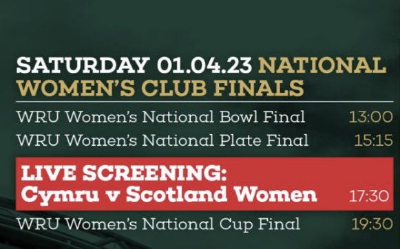 CerysRhiannon's tweet photo. National Women’s Club Finals confirmed for 01/04. Gutted.

Appreciate the sentiment of screening the women’s game for the clubs to support the national team, but what about members of the national team that want to get to the principality to support the clubs? https://t.co/QL3YEPl1sB