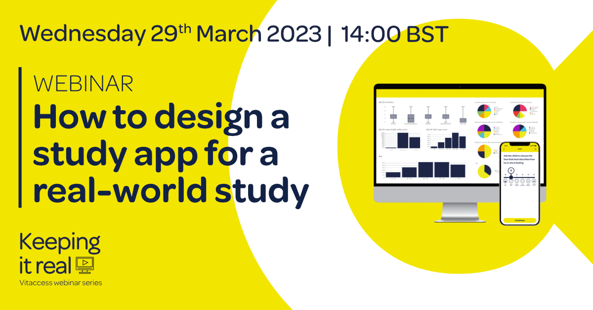 vitaccess's tweet photo. Save the date! Wednesday 29th March, 14:00 BST/15:00 CET.
Join us for our webinar on "How to design a study app for a real-world study".
Register here: https://t.co/5tBb3EBMi6
#keepingitreal #webinar #realworldstudies https://t.co/BlbjuW04xH