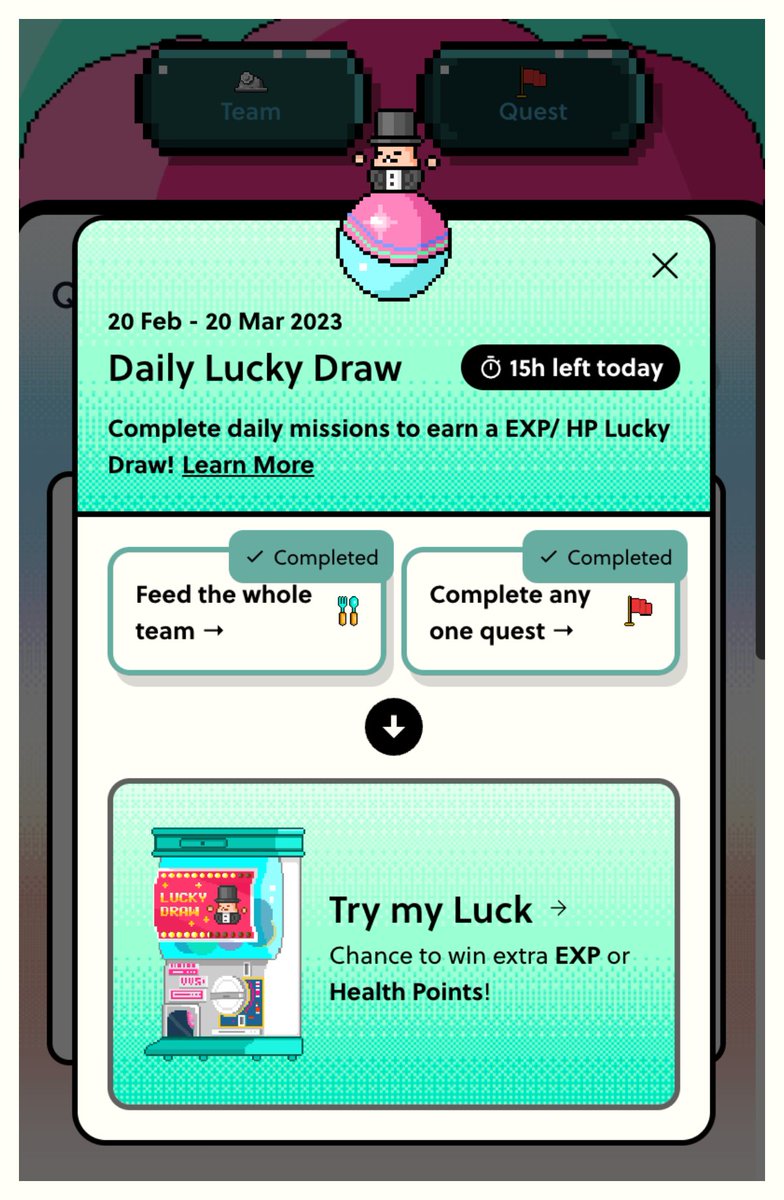 VVS_finance's tweet photo. My psychic said I got some luck today 🔮 #molefam

1️⃣Feed the entire team
2️⃣Complete any 1 quest
3️⃣Chose EXP or HP

And roll it on https://t.co/VXVq8e5rK4

*You can roll once a day to check your luck 😉🍀 #Gachapon https://t.co/QDRgKn9K5c