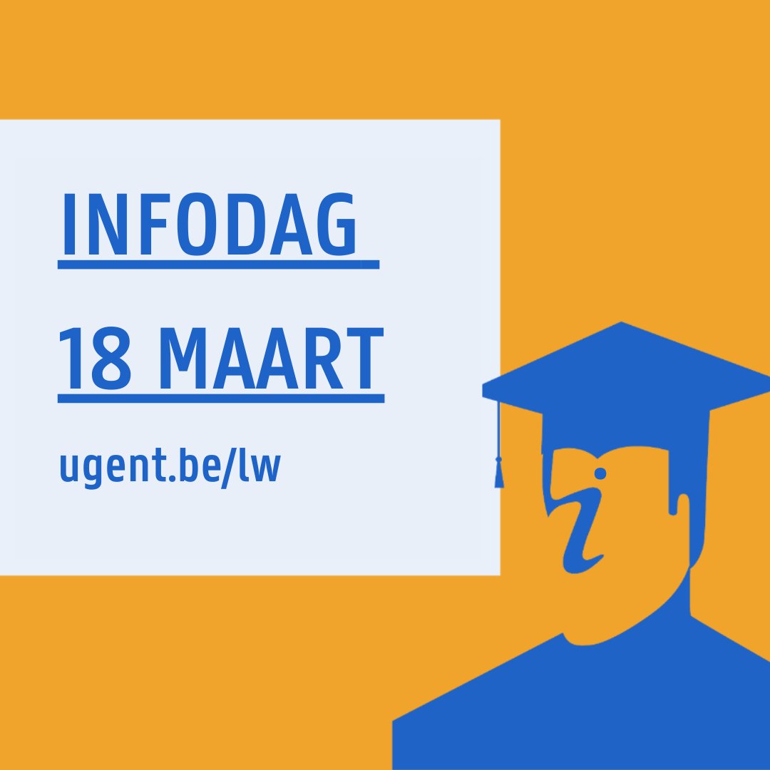 Toekomstige student? Welkom op onze infodag op 18 maart: schrijf in via ugent.be/infodagen
✔️ Kom meer te weten over de vakken en verwachtingen van onze opleidingen. 
✔️Bezoek de faculteitsbibliotheek.
✔️Stel vragen aan proffen en studenten.