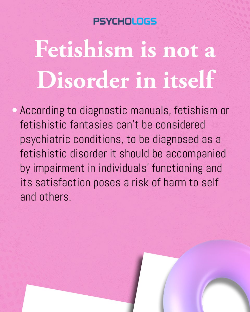 PsychologsIndia's tweet photo. Fetishism is a sexual interest in an object or a body part that may enhance sexual excitement and are not usually associated with means to obtain #sexual #gratification. 

#Fetishisticdisorder #nonlivingthings #objects #sexualbehaviour #sexualaddiction #Fetishism #sexualarousal https://t.co/Hy9Yu9FMIq
