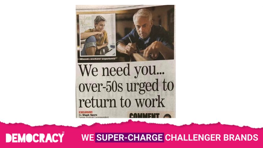 What’s the make up of your business? The merit of having over 50s has been in the headlines a lot recently with another piece in today’s Express. Grey power! #agencylife