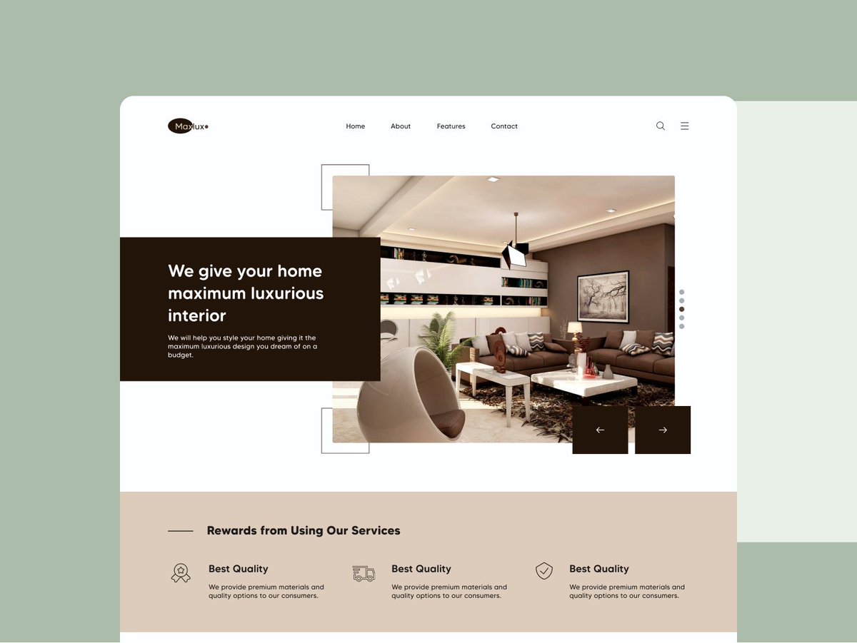 MiayeDesigns's tweet photo. Hello design Twitter, please be nice...

I worked on a little UI design for the landing page of an interior design firm. Please tell me what you think.

#uidesign #uiuxdesign #interiordesign #landingpage #websitedesign #productdesign #GraphicDesign https://t.co/RwsIBQ6nV4
